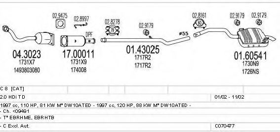 MTS C070477010049 Exhaust System